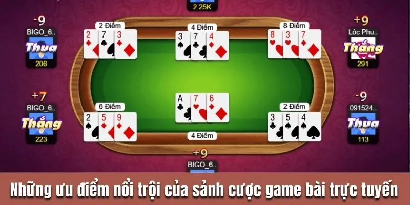 Những ưu điểm nổi trội của sảnh cược game bài trực tuyến 